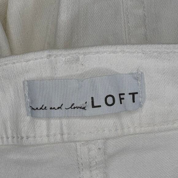LOFT Denim White Stretch Midrise Bootcut Jeans Neutral Womens Sz 8 - Picture 7 of 9